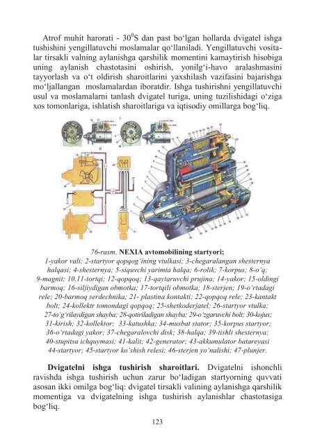 AVTOMOBILNING UMUMIY TUZILISHI