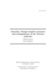 Amoebas, Monge-Amp`ere measures and triangulations of the ...