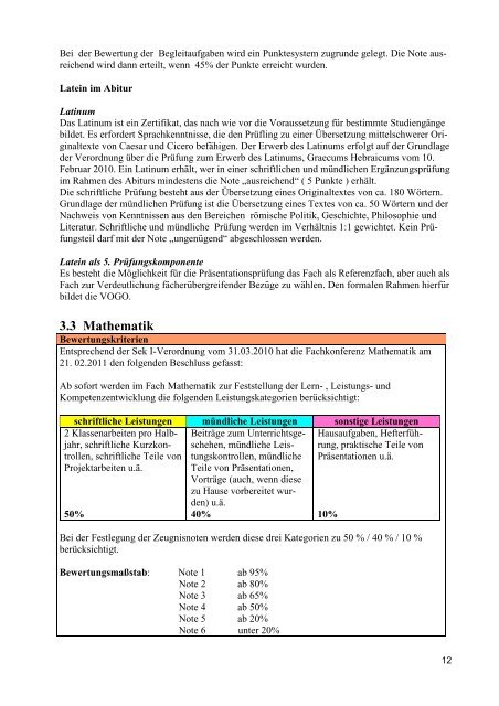 GrundsÃ¤tze der Leistungsbewertung - Herder-Gymnasium