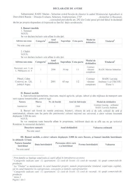 Radu Marian Sebastian - Ministerul Agriculturii si Dezvoltarii Rurale