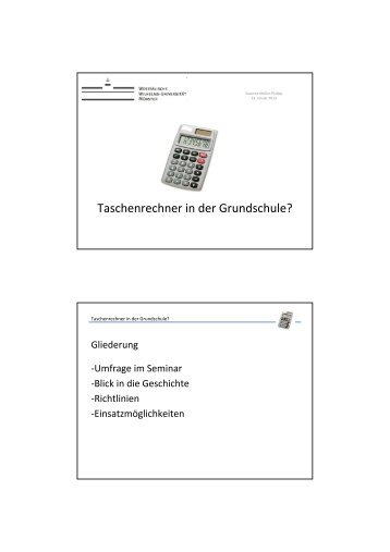 Taschenrechner in der Grundschule?