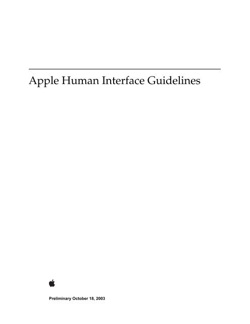 Apple Human Interface Guidelines