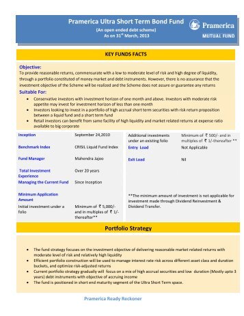 Pramerica Ultra Short Term Bond Fund - Pramerica Mutual Fund