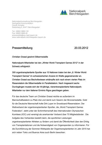 Silbermedaille für Christian Grassl - Nationalpark Berchtesgaden ...