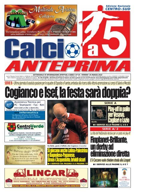 calcio a 5 anteprima 18/10 CS