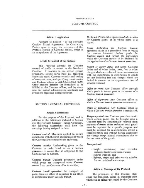 annexe v-4 1985 northern corridor transit agreement - World Bank