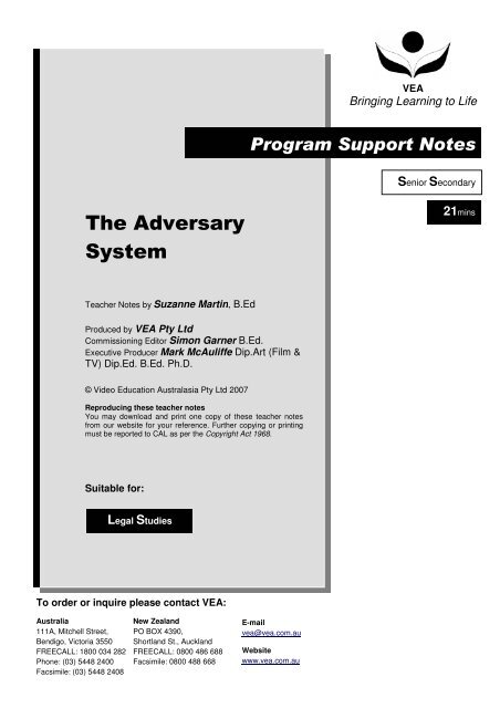 The Adversary System - VEA