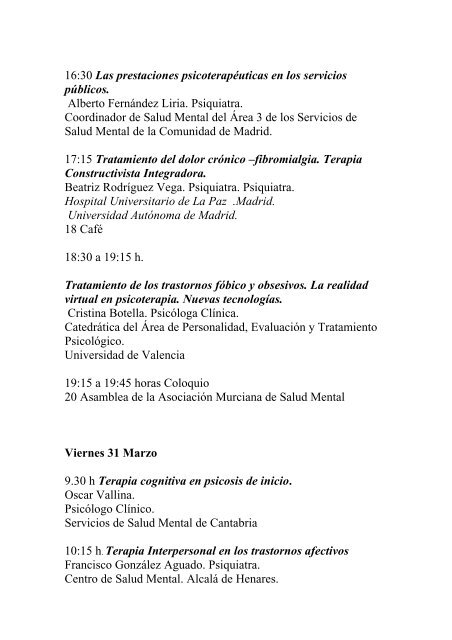 II Congreso Regional de la Asociación Murciana de Salud Mental.