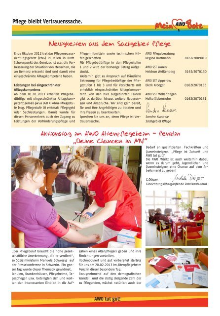 Ausgabe 1/2013 - AWO-Müritz