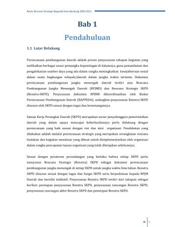Rencana Strategis (Renstra) - Pemerintah Kota Bandung