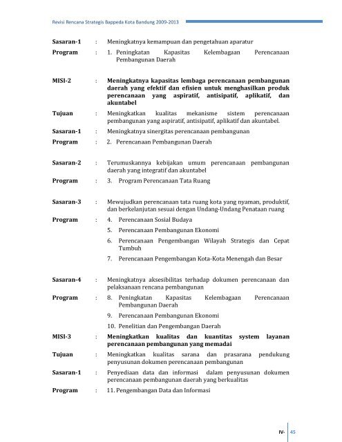 Rencana Strategis (Renstra) - Pemerintah Kota Bandung