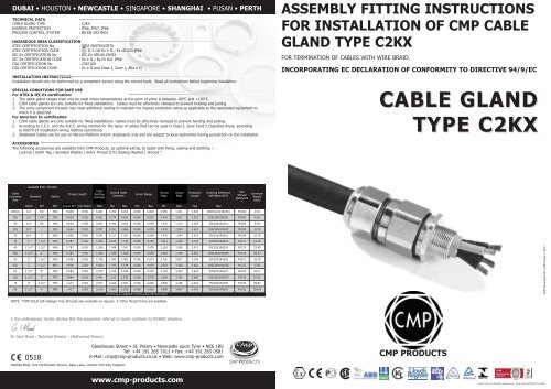 CABLE GLAND TYPE C2KX - CMP Products