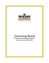 FY 10 Gov Bd Manual indd.indd - Mizzou Alumni Association