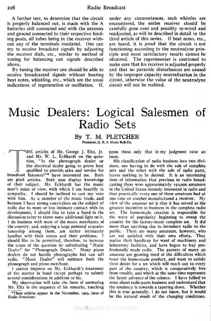 Radio Broadcast - 1924, January - 84 Pages, 8.2 ... - VacuumTubeEra