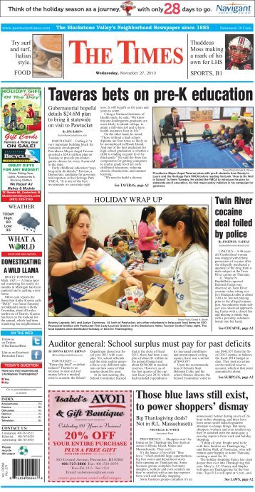 Taveras bets on pre-K education - The Pawtucket Times