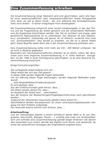 Handreichung – VWA (PDF) - VorWissenschaftliche Arbeit .Info