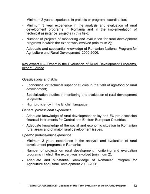 accession program for agriculture and rural development in ... - MADR