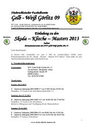 Einladung Skoda-Klische-Masters 2013 Indoor - SV Trebendorf