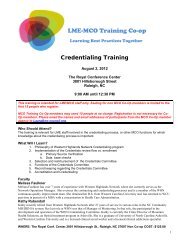 LME-MCO Training Co-op - NC Council of Community Programs