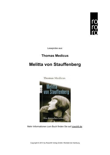 Melitta von Stauffenberg - Rowohlt