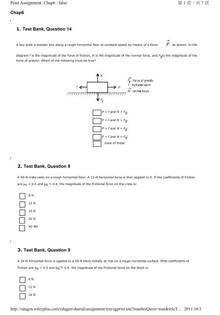 Print Assignment Chap6 False C 1 E I œa 7 E Chap6 1