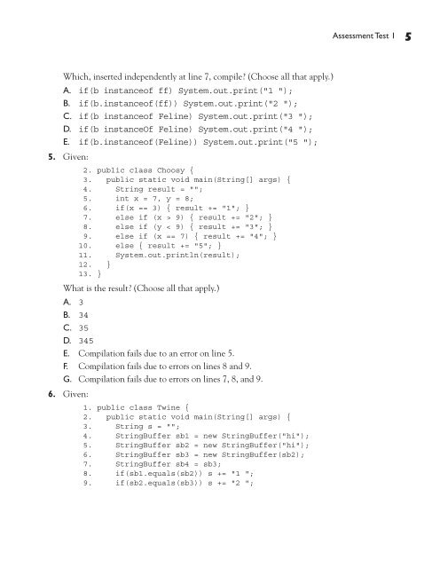 OCP Java SE 6 Programmer Practice Exams (Exam 310 ... - Kitabxana