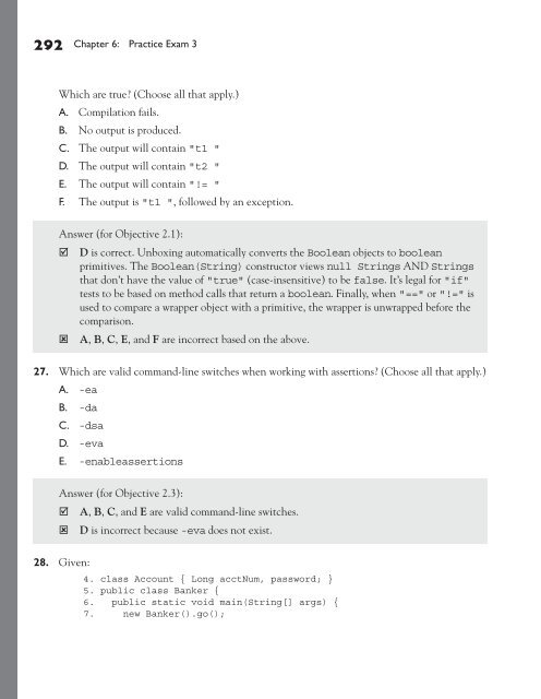 OCP Java SE 6 Programmer Practice Exams (Exam 310 ... - Kitabxana