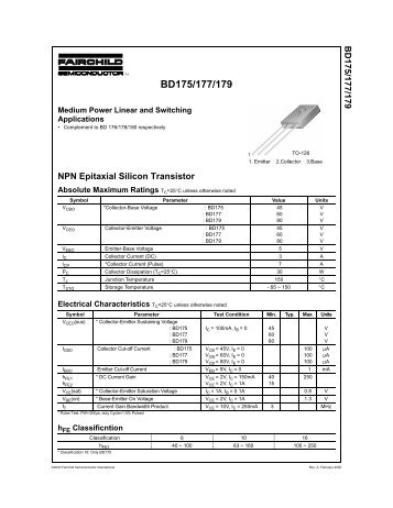 BD175/177/179 NPN Epitaxial Silicon Transistor - berlin