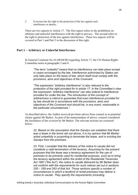 individual communication to the united nations ... - Community Law