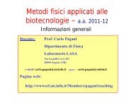 Metodi fisici applicati alle biotecnologie â a.a. 2011-12 - Infn