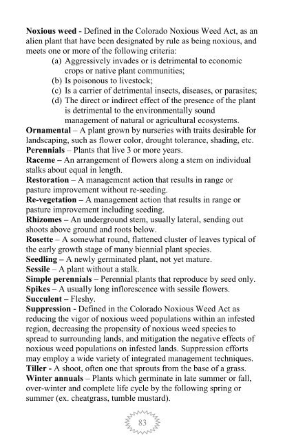 Herbicide Reference Guide For Landowners - Larimer County