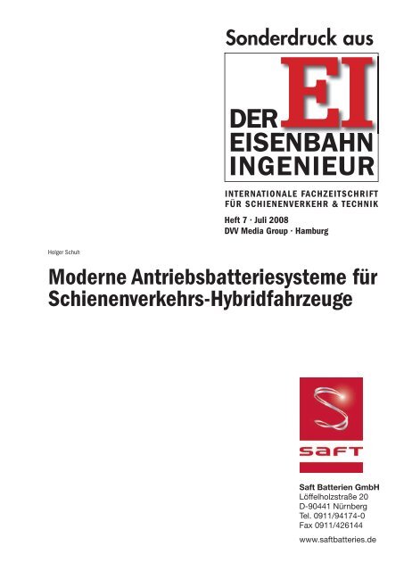 Downloaden Sie hier weitere Informationen - Saft Batterien GmbH