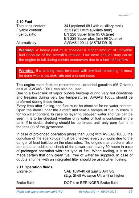 Flight and Operation Manual Rev 3.0 on 09-04-2013 - Trixy Aviation