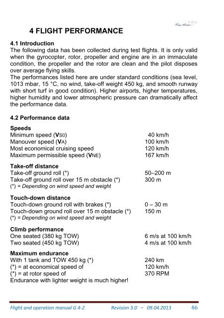 Flight and Operation Manual Rev 3.0 on 09-04-2013 - Trixy Aviation