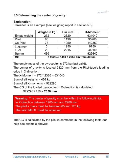 Flight and Operation Manual Rev 3.0 on 09-04-2013 - Trixy Aviation