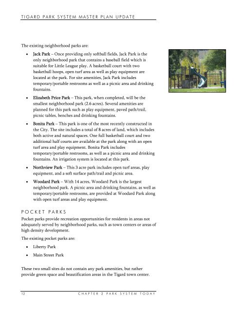 Tigard Park System Master Plan - City of Tigard