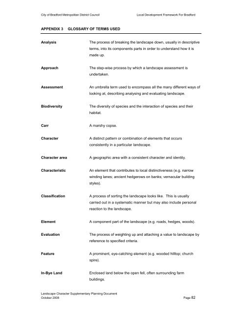 Landscape Character Supplementary Planning Document ...