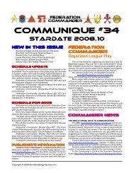 COMMUNIQUE #34 - Star Fleet Universe