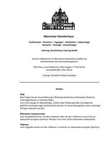 PDF-Download: Bankettmappe - Münchner Künstlerhaus