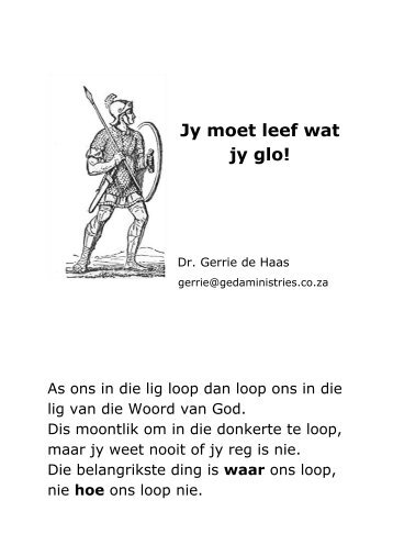 Jy moet leef wat jy glo - Notas (.pdf) - Tuis