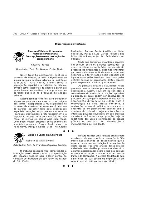 teses de doutorado e dissertaÃ§Ãµes de mestrado defendidas - USP