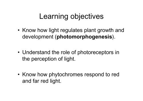 Photomorphogenesis: Responding to light