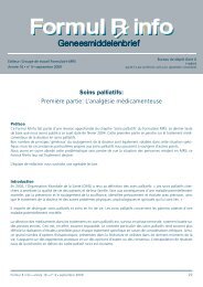 Soins palliatifs: PremiÃ¨re partie -L'analgÃ©sie mÃ©dicamenteuse