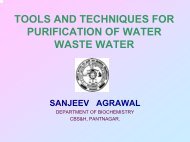 Tools and Techniques for Purification of Water Waste Water