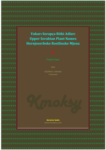 Yukarı Sorapça Bitki Adları ÜMÜT ÇINAR Upper ... - Ümüt Çınar