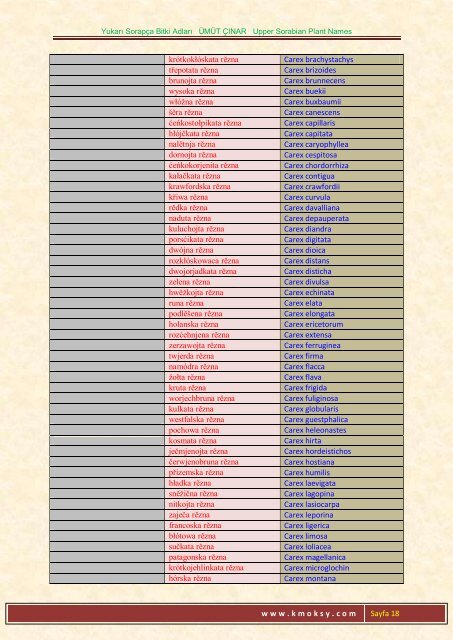 Yukarı Sorapça Bitki Adları ÜMÜT ÇINAR Upper ... - Ümüt Çınar