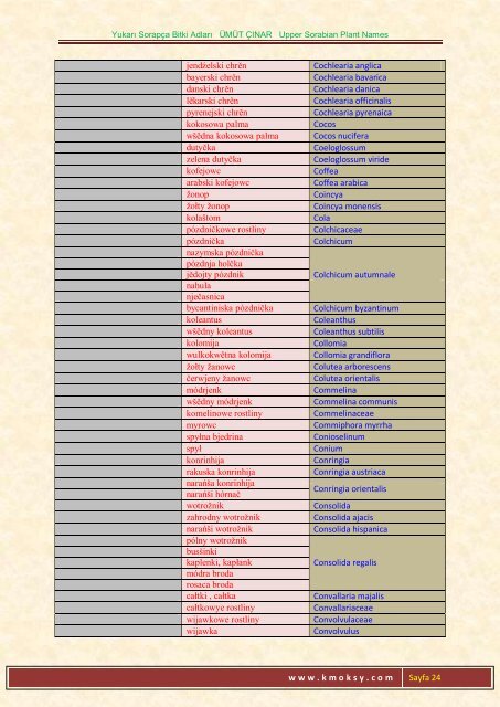 Yukarı Sorapça Bitki Adları ÜMÜT ÇINAR Upper ... - Ümüt Çınar