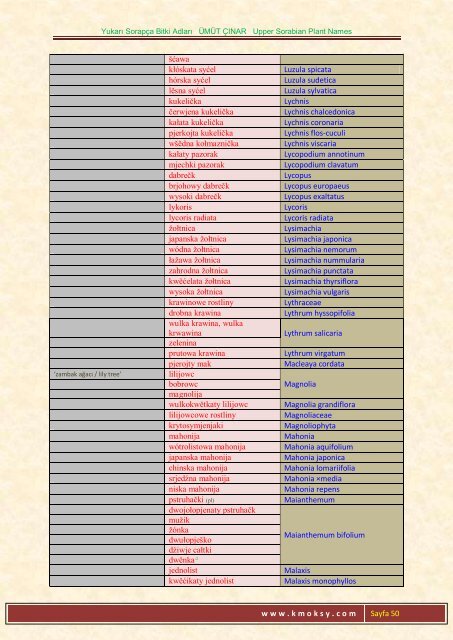 Yukarı Sorapça Bitki Adları ÜMÜT ÇINAR Upper ... - Ümüt Çınar
