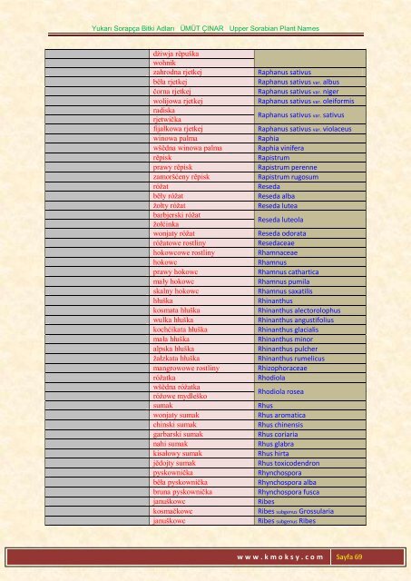 Yukarı Sorapça Bitki Adları ÜMÜT ÇINAR Upper ... - Ümüt Çınar