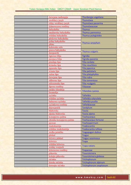 Yukarı Sorapça Bitki Adları ÜMÜT ÇINAR Upper ... - Ümüt Çınar